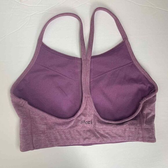 Stori. Pink Purple Longline‎ Sports Bra Cropped Tank Top Size 4 - Picture 5 of 6